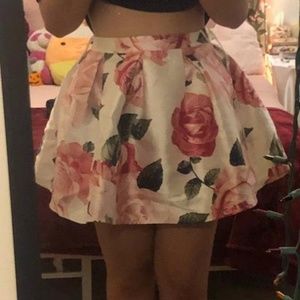 Floral Mini Skirt Poofy Summery Spring Roses Flowers Short Tutu